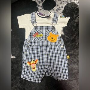 Vintage Disney Winnie the Pooh Overall Outfit Size 12M